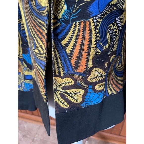 Womens‎ Harve Benard Open Front Tapestry Blue Black Yellow Blazer Size 8 - Picture 3 of 7